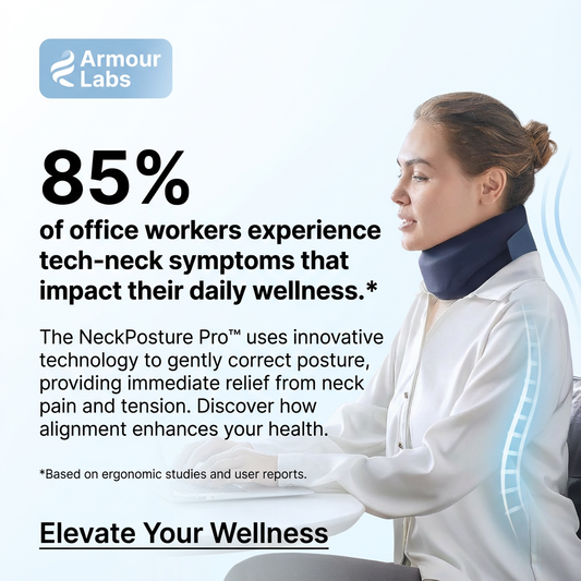 Neck posture pro aligns reduces beck tiredness when you work at the office or at home